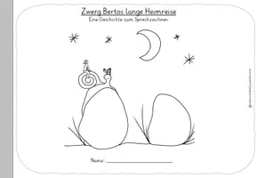 Vorschau - Arbeitsblätter - Zwerg Bertos lange Heimreise - eine Bildgeschichte zum Sprechzeichnen (für Kita, Vorschule und/oder Schulanfang) - Seite 1