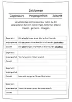Vorschau - Arbeitsblätter - Vergangenheit-Gegenwart-Zukunft - Deckblatt