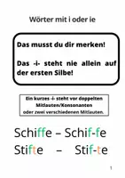 Vorschau - Arbeitsblätter - Wörter mit i oder ie - Seite 1