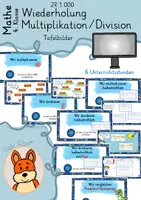 Vorschau - Unterrichtsreihen - Wiederholung Multiplikation Division ZR 1000 Klasse 4 digitale Tafelbilder - Deckblatt