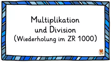 Vorschau - Unterrichtsreihen - Wiederholung Multiplikation Division ZR 1000 Klasse 4 digitale Tafelbilder - Seite 1