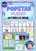 Vorschau - Stundenentwürfe - "Lieblingspopstar" Unterrichtsreihe inkl. Plakatgestaltung (Kl.3+4) - Deckblatt