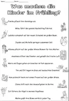 Vorschau - Arbeitsblätter - Sätze und Lückentext "Was machen die Kinder im Frühling?" DaZ / DaF / Deutsch - Seite 2