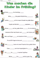 Vorschau - Arbeitsblätter - Sätze und Lückentext "Was machen die Kinder im Frühling?" DaZ / DaF / Deutsch - Seite 3