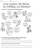 Vorschau - Arbeitsblätter - Hören oder lesen "Was machen die Kinder im Frühling am liebsten?" 3-fach differenziert - DaZ / DaF / Deutsch - Seite 3