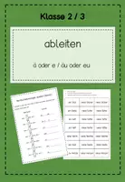 Vorschau - Arbeitsblätter - Arbeitsblätter zum ableiten von Nomen und Verben (ä und äu) - Deckblatt