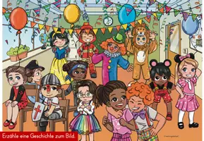 Vorschau - Arbeitsblätter - Wimmelbild "Fasching" mit Aufgabenstellungen/ Arbeitsblättern - Seite 2