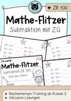 Vorschau - Arbeitsblätter - Mathe-Flitzer | Subtraktion ZR 100 mit ZÜ | Rechentempo-Training - Deckblatt