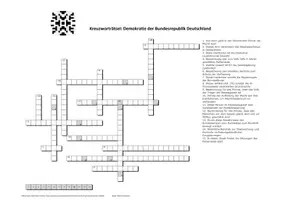 Vorschau - Interaktives Material - Kreuzworträtsel: Demokratie der BRD (mit Lösung) - Deckblatt