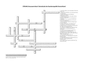 Vorschau - Interaktives Material - Kreuzworträtsel: Demokratie der BRD (mit Lösung) - Seite 1
