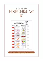 Vorschau - Arbeitsblätter - Komplettpaket: Stationsarbeit Einführung Ziffer/Zahl "0 bis 10" Ziffernkurs - Seite 1