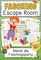 Vorschau - Arbeitsblätter - Fasching Mini Escape Room - Deckblatt