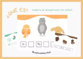 Vista previa - Hojas de trabajo - ¿Qué es? Cuaderno de lectoescritura. Vocales. - página 2