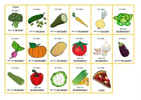Vorschau - Spiele - A1-A2 DaZ Lesespiel Wortschatz Gemüse - Deckblatt