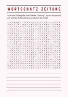 Vorschau - Arbeitsblätter - Suchsel zum Thema Zeitung - Deckblatt