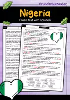 Vorschau - Arbeitsblätter - Nigeria - Cloze with solution - Countries (English) - Deckblatt