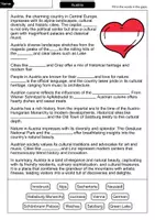 Vorschau - Arbeitsblätter - Austria - Cloze with solution - Countries (English) - Seite 1