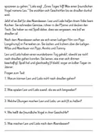 Vorschau - Arbeitsblätter - Leseaufgabe und 5 Fragen beantworten // lesen & verstehen - Seite 1