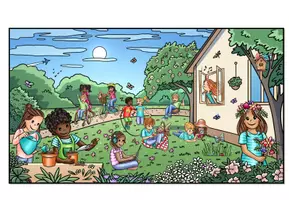 Vorschau - Arbeitsblätter - Lesespurgeschichte "Wo kommen all die Kinder her?" Was machen die Kinder im Frühling? vierfach differenziert - DaZ / DaF / Deutsch - Seite 2