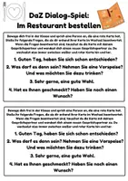 Vorschau - Bildkarten - Dialog-Spiel DaZ Im Restaurant bestellen - Deckblatt