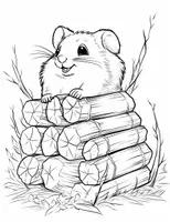 Vorschau - Mal- und Bastelvorlagen - 49 Hamster-Ausmalbilder für Kinder - Seite 1