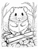 Vorschau - Mal- und Bastelvorlagen - 49 Hamster-Ausmalbilder für Kinder - Seite 2