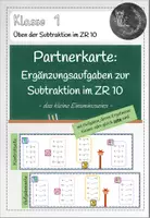 Vorschau - Stationenlernen - Partnerkontrolle: Ergänzungsaufgaben der Subtraktion ZR 10 - Deckblatt