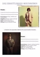 Vorschau - Arbeitsblätter - Ermittler beschreiben - Personenbeschreibung Krimi - Deckblatt