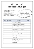 Vorschau - Arbeitsblätter - Im Wörterbuch nachschlagen - Artikel und Wortbedeutungen - Seite 1