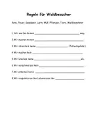 Vorschau - Arbeitsblätter - Regeln für Waldbesucher - Deckblatt