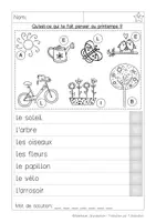 Aperçu - Feuilles d'exercices - Mini Piste de Lecture: Qu'est-ce qui te fait penser au printemps ? - Page 1