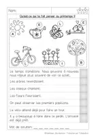 Aperçu - Feuilles d'exercices - Mini Piste de Lecture: Qu'est-ce qui te fait penser au printemps ? - Page 2