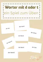 Vorschau - Spiele - Wörter mit d oder t am Wortende - Deckblatt