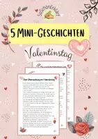 Vorschau - Text - 5 Mini-Geschichten - Lesetext - Valentinstag - Lesen - Deutsch - Deckblatt