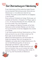 Vorschau - Text - 5 Mini-Geschichten - Lesetext - Valentinstag - Lesen - Deutsch - Seite 1
