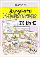 Vorschau - Aufgabenkarten - Zahlenmauern Kartei (ZR 10) - Deckblatt