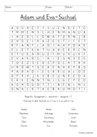 Vorschau - Arbeitsblätter - Adam und Eva Bibelgeschichte Buchstabengitter FREEBIE - Seite 1