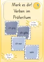 Vorschau - Spiele - Merk es dir! Präteritum Material für die Freiarbeit - Deckblatt