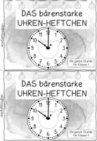 Vorschau - Arbeitsblätter - Bärenstarkes Übungsheft zur Uhrzeit + Lösung! Klasse 1 - Seite 1