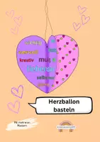 Vorschau - Arbeitsblätter - Herzballon basteln - Mit Affirmationen - Deckblatt