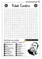 Vorschau - Arbeitsblätter - Fidel Castro Suchsel - Buchstabengitter - Seite 1