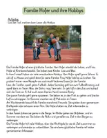 Vorschau - Arbeitsblätter - Lesen und verstehen "Hobbys" - Lesetext mit Fragen - Seite 1