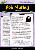 Vorschau - Arbeitsblätter - Bob Marley Lückentext - Berühmte Persönlichkeiten - Deckblatt