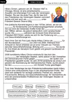 Vorschau - Arbeitsblätter - Hillary Clinton Lückentext - Berühmte Persönlichkeiten - Seite 1