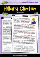 Vorschau - Arbeitsblätter - Hillary Clinton Lückentext - Berühmte Persönlichkeiten - Deckblatt