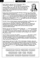 Vorschau - Arbeitsblätter - Isaac Newton Lückentext - Berühmte Persönlichkeiten - Seite 1