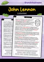 Vorschau - Arbeitsblätter - John Lennon Lückentext - Berühmte Persönlichkeiten - Deckblatt