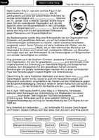 Vorschau - Arbeitsblätter - Martin Luther King Lückentext - Berühmte Persönlichkeiten - Seite 1