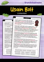 Vorschau - Arbeitsblätter - Usain Bolt Lückentext - Berühmte Persönlichkeiten - Deckblatt