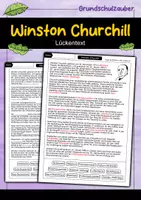 Vorschau - Arbeitsblätter - Winston Churchill Lückentext - Berühmte Persönlichkeiten - Deckblatt